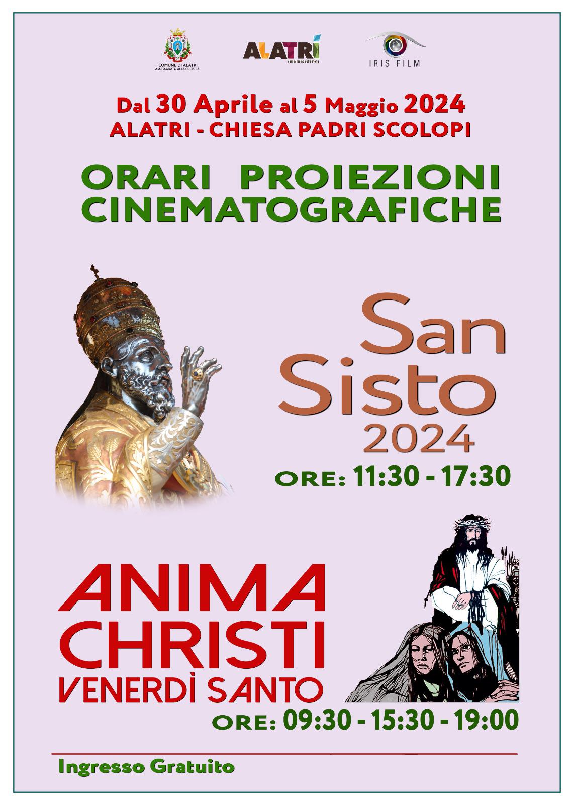 Proiezioni cinematografiche - Orari